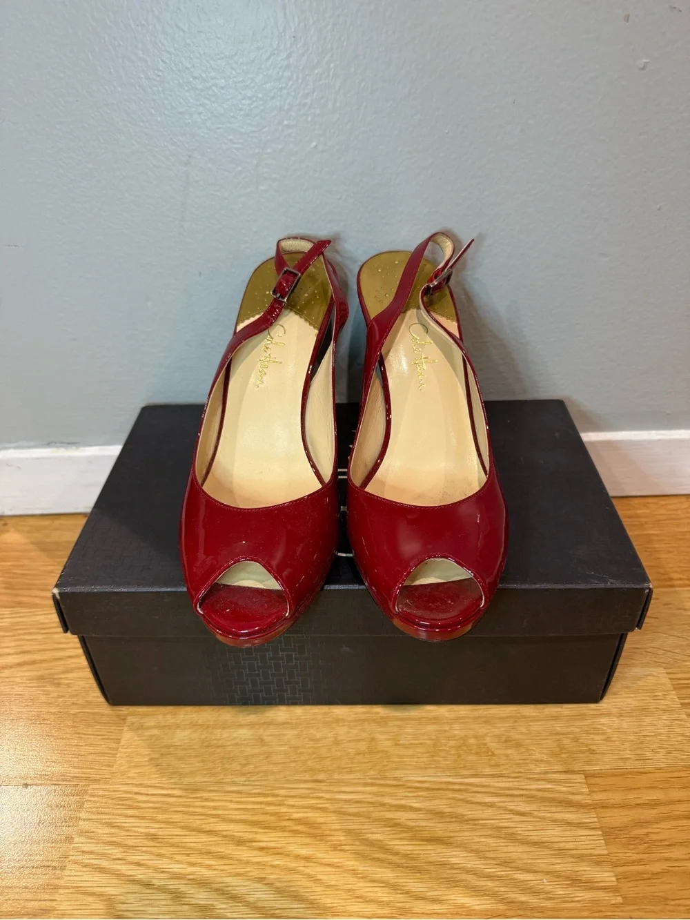 Cole Haan 8.5: Carma OT Air Sling - Claret Patent